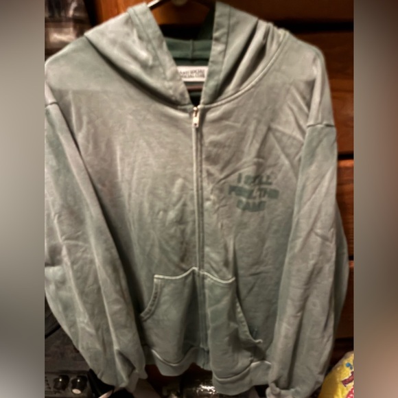 Antisocial social Club I feel the same Green Faded Zip-Up Hoodie XL - Picture 1 of 4